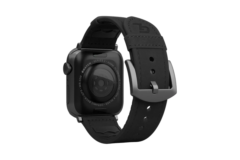 Vulcan Obsidian - Black Apple Leather Watch Band
