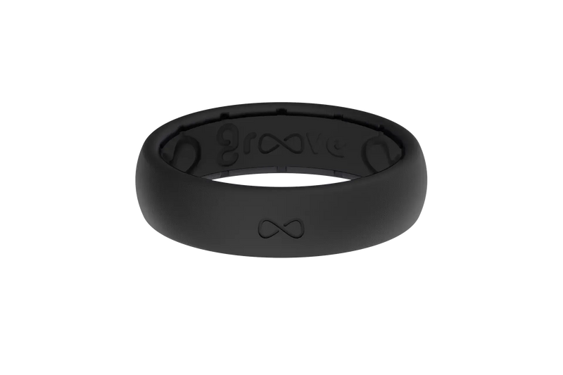 Solid Midnight Black Thin Ring